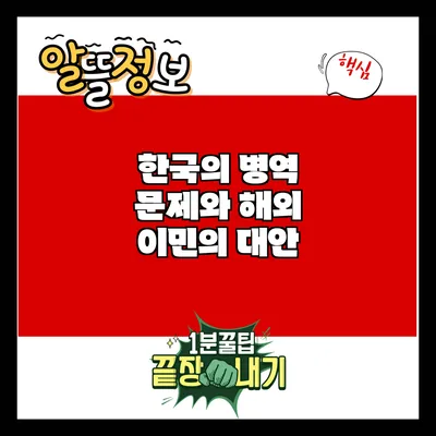 한국의 병역 문제와 해외 이민의 대안