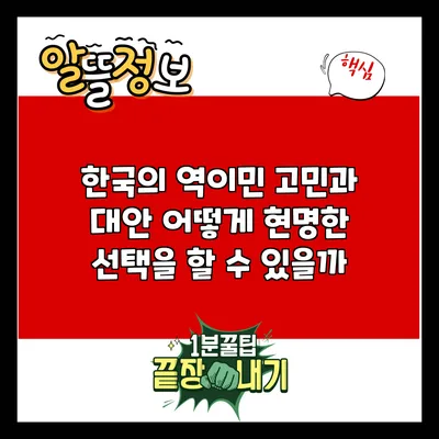 한국의 역이민 고민과 대안: 어떻게 현명한 선택을 할 수 있을까?
