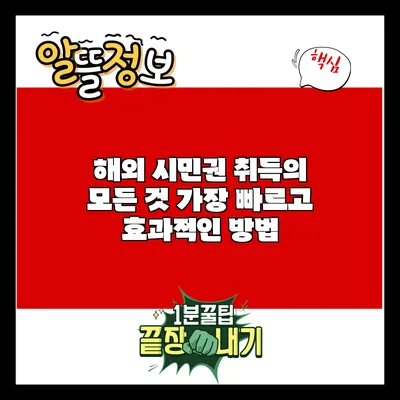 해외 시민권 취득의 모든 것: 가장 빠르고 효과적인 방법