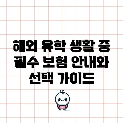 해외 유학 생활 중 필수 보험 안내와 선택 가이드