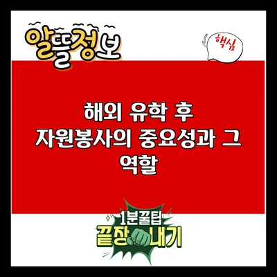 해외 유학 후 자원봉사의 중요성과 그 역할