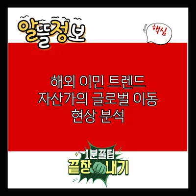 해외 이민 트렌드: 자산가의 글로벌 이동 현상 분석