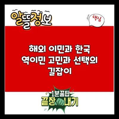 해외 이민과 한국 역이민: 고민과 선택의 길잡이