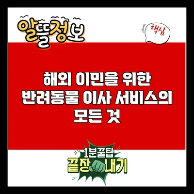 해외 이민을 위한 반려동물 이사 서비스의 모든 것