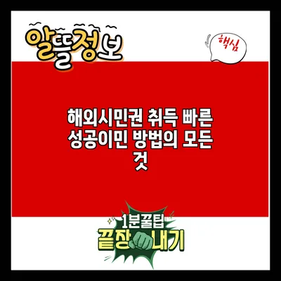 해외시민권 취득: 빠른 성공이민 방법의 모든 것