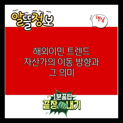 해외이민 트렌드: 자산가의 이동 방향과 그 의미