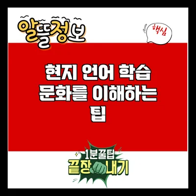 현지 언어 학습 문화를 이해하는 팁