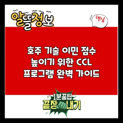 호주 기술 이민 점수 높이기 위한 CCL 프로그램 완벽 가이드