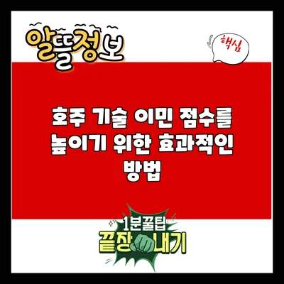 호주 기술 이민 점수를 높이기 위한 효과적인 방법