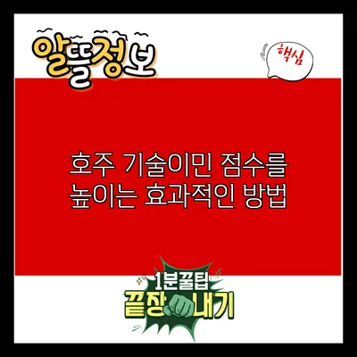 호주 기술이민 점수를 높이는 효과적인 방법