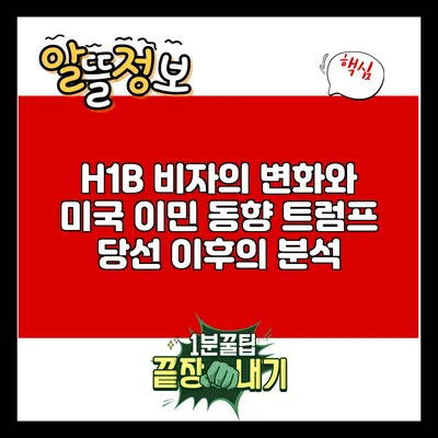 H1B 비자의 변화와 미국 이민 동향: 트럼프 당선 이후의 분석