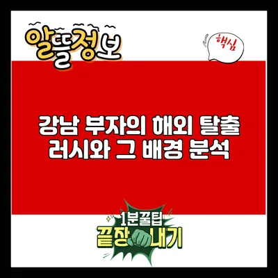 강남 부자의 해외 탈출 러시와 그 배경 분석