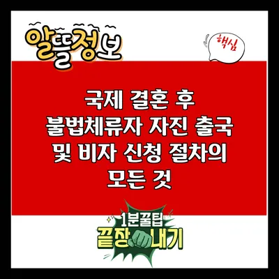 국제 결혼 후 불법체류자 자진 출국 및 비자 신청 절차의 모든 것
