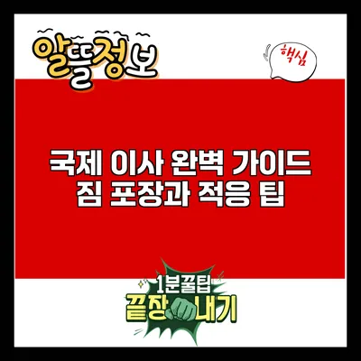 국제 이사 완벽 가이드: 짐 포장과 적응 팁