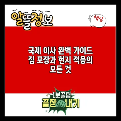 국제 이사 완벽 가이드: 짐 포장과 현지 적응의 모든 것