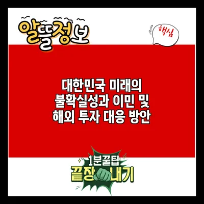 대한민국 미래의 불확실성과 이민 및 해외 투자 대응 방안