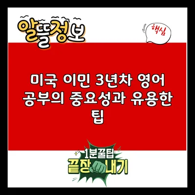 미국 이민 3년차: 영어 공부의 중요성과 유용한 팁