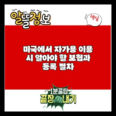 미국에서 자가용 이용 시 알아야 할 보험과 등록 절차