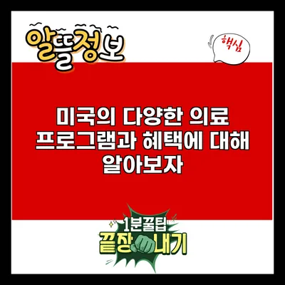 미국의 다양한 의료 프로그램과 혜택에 대해 알아보자