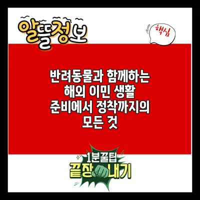반려동물과 함께하는 해외 이민 생활: 준비에서 정착까지의 모든 것