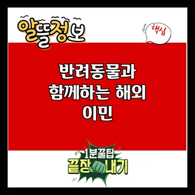 반려동물과 함께하는 해외 이민