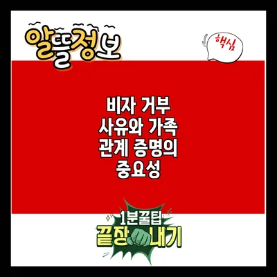 비자 거부 사유와 가족 관계 증명의 중요성