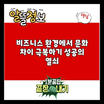비즈니스 환경에서 문화 차이 극복하기: 성공의 열쇠