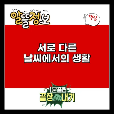 서로 다른 날씨에서의 생활