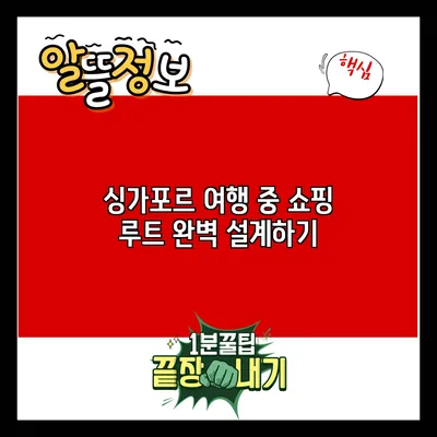 싱가포르 여행 중 쇼핑 루트 완벽 설계하기