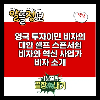 영국 투자이민 비자의 대안: 셀프 스폰서쉽 비자와 혁신 사업가 비자 소개