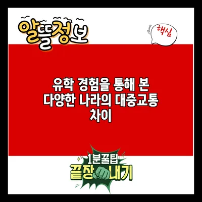 유학 경험을 통해 본 다양한 나라의 대중교통 차이