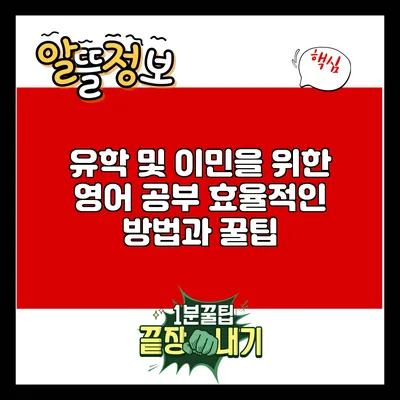 유학 및 이민을 위한 영어 공부: 효율적인 방법과 꿀팁