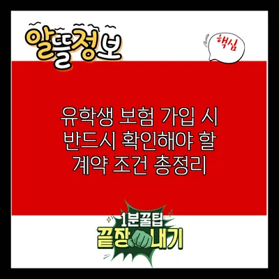 유학생 보험 가입 시 반드시 확인해야 할 계약 조건 총정리