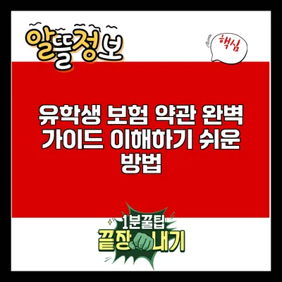 유학생 보험 약관 완벽 가이드: 이해하기 쉬운 방법