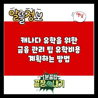 캐나다 유학을 위한 금융 관리 팁: 유학비용 계획하는 방법