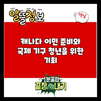 캐나다 이민 준비와 국제 기구: 청년을 위한 기회