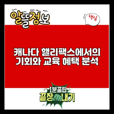 캐나다 핼리팩스에서의 기회와 교육 혜택 분석