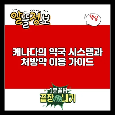 캐나다의 약국 시스템과 처방약 이용 가이드