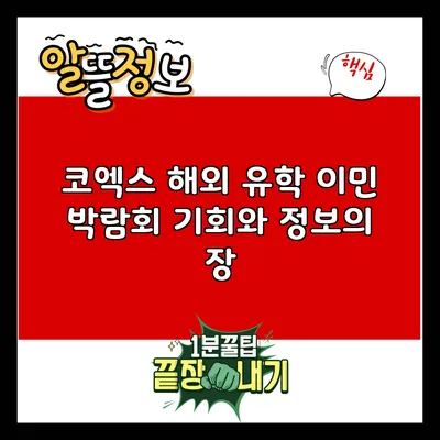 코엑스 해외 유학 이민 박람회: 기회와 정보의 장