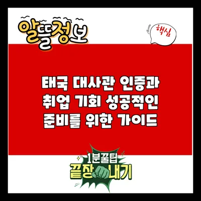 태국 대사관 인증과 취업 기회: 성공적인 준비를 위한 가이드