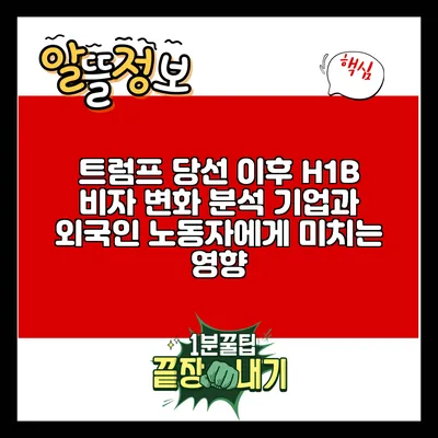트럼프 당선 이후 H1B 비자 변화 분석: 기업과 외국인 노동자에게 미치는 영향