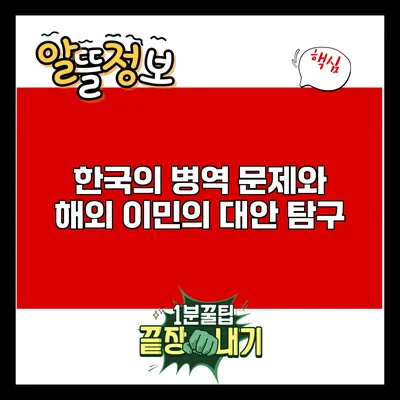 한국의 병역 문제와 해외 이민의 대안 탐구