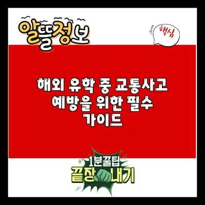 해외 유학 중 교통사고 예방을 위한 필수 가이드