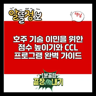 호주 기술 이민을 위한 점수 높이기와 CCL 프로그램 완벽 가이드