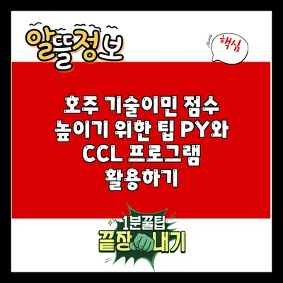 호주 기술이민 점수 높이기 위한 팁: PY와 CCL 프로그램 활용하기