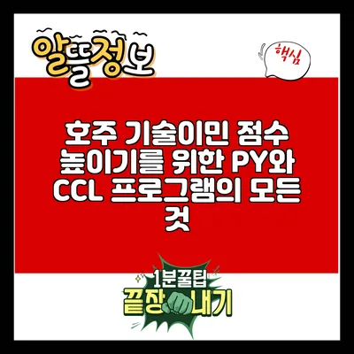 호주 기술이민 점수 높이기를 위한 PY와 CCL 프로그램의 모든 것